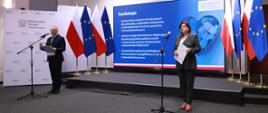 zdjęcie minister Izabeli Leszczyny z konferencji prasowej dot. listy leków refundowanych