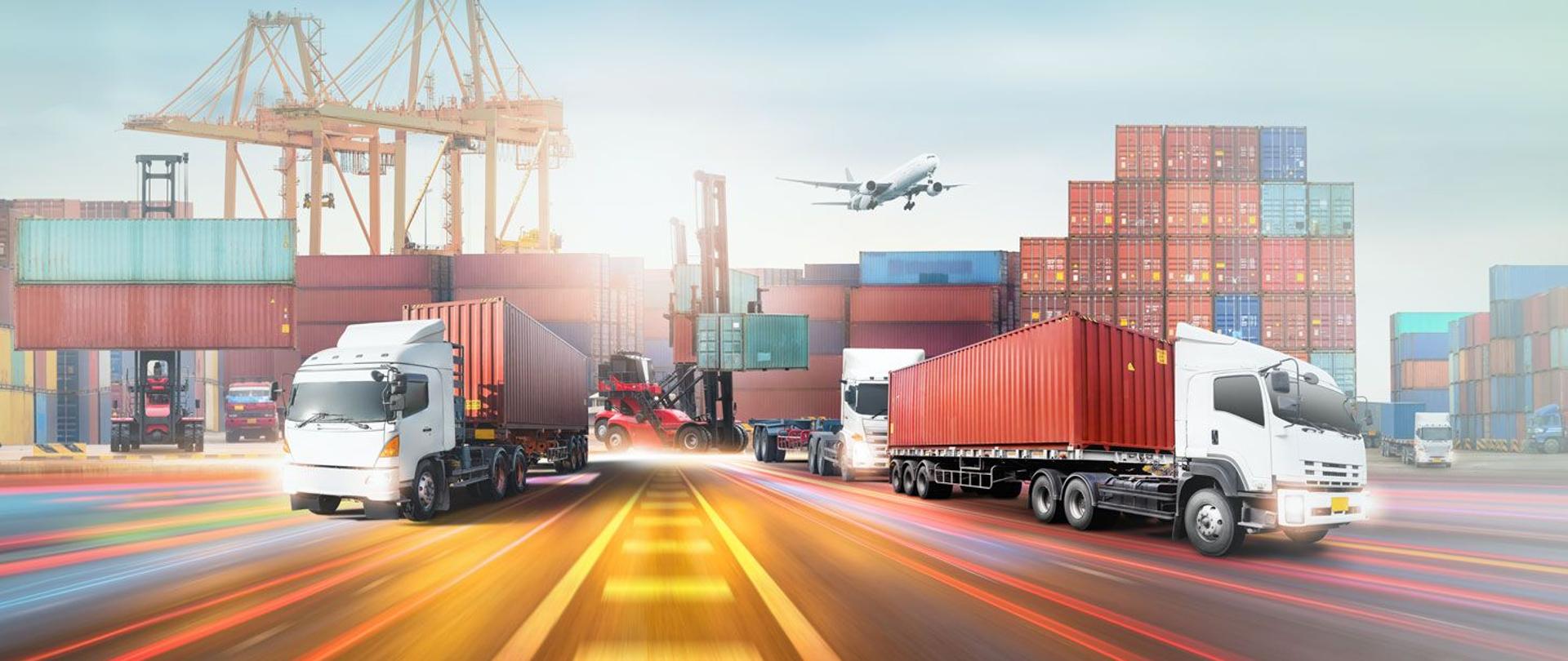 grafika z tirami, samolotem, 