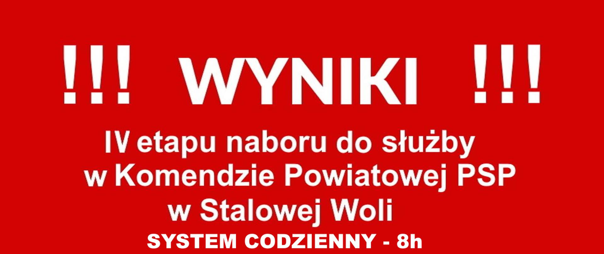 Wyniki IV etapu naboru do służby w KP PSP w Stalowej Woli 