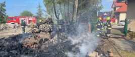 Pożar drewnianych palet w miejscowości Ruszcza Płaszczyzna