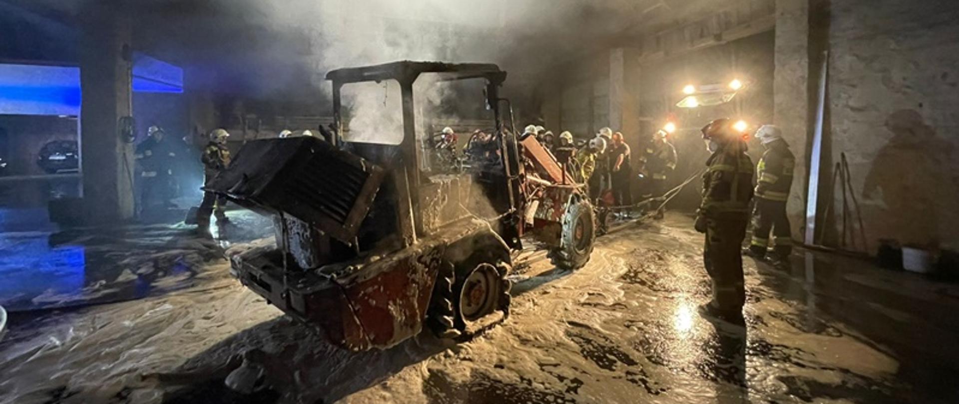 Pożar ładowarki teleskopowej - Ścinawa Mała.