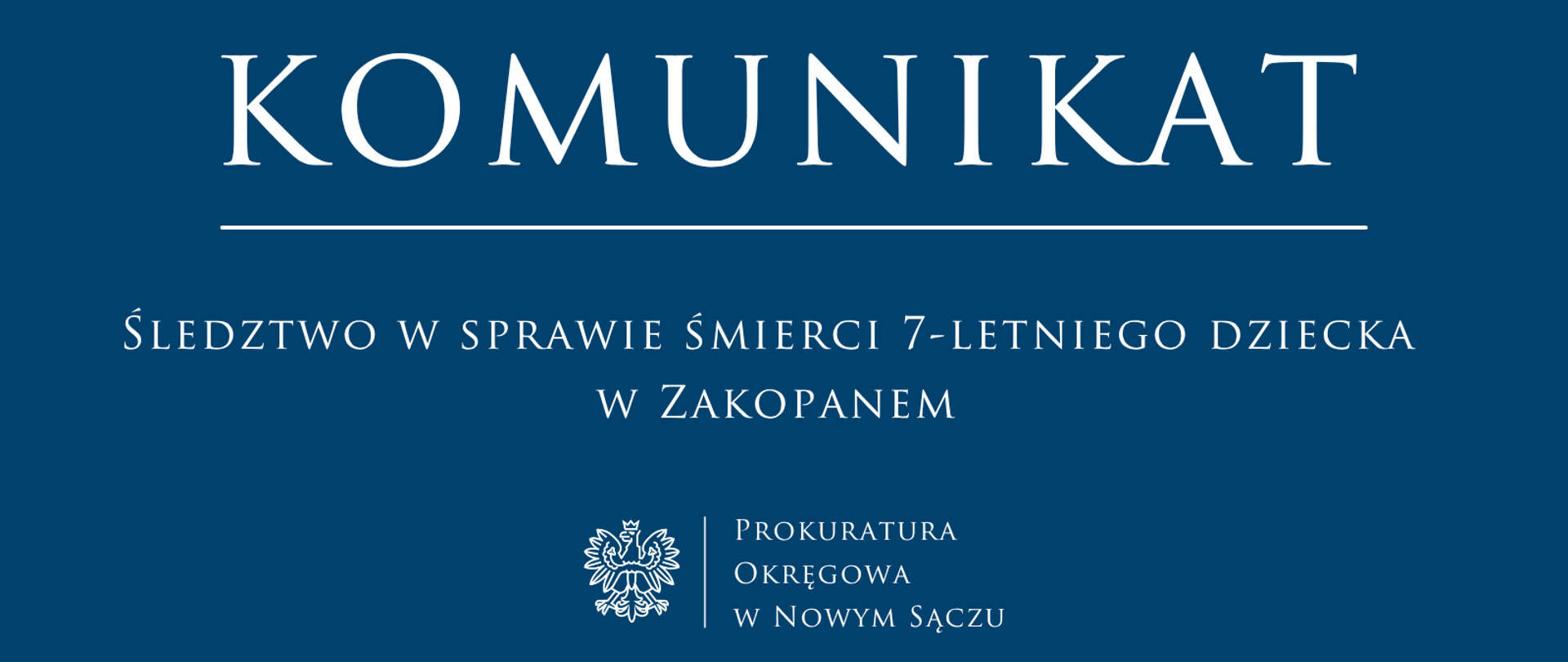 Śledztwo w sprawie śmierci 7-letniego dziecka w Zakopanem
