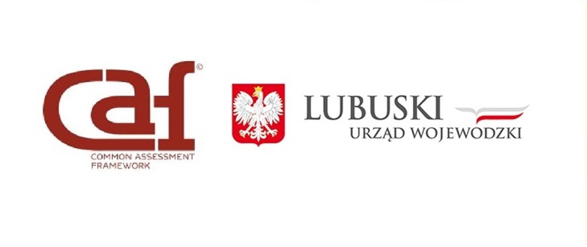 Logo Wspólnej Metody Oceny ang. Common Assessment Framework i Lubuskiego Urzędu Wojewódzkiego