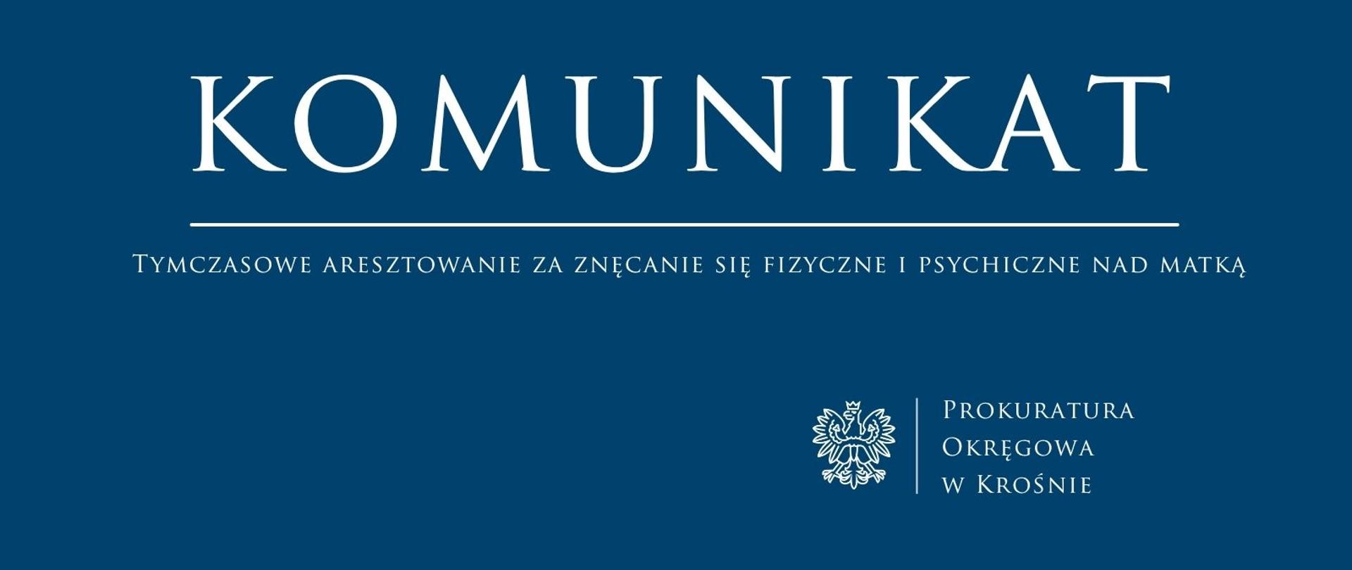 Tymczasowe aresztowanie za znęcanie się fizyczne i psychiczne nad matką

