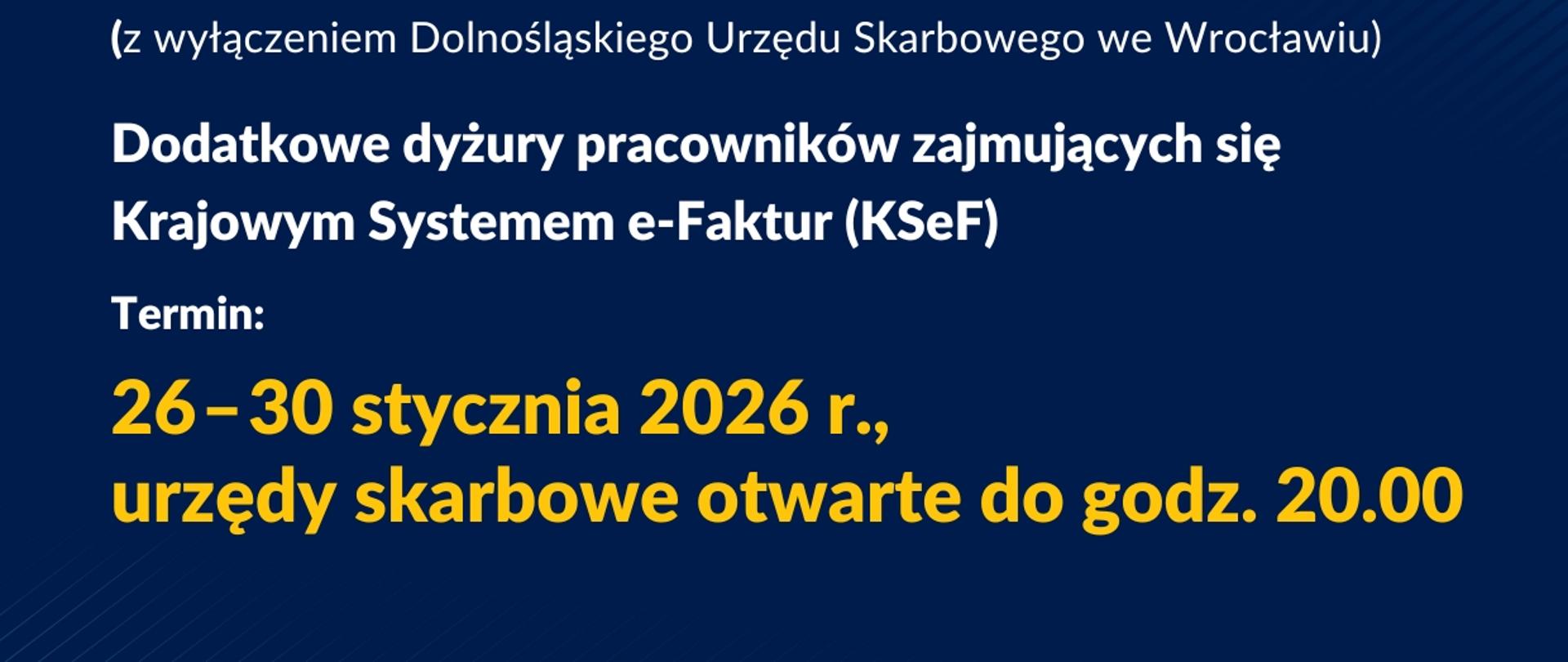 plakat informujący o wydłużonych godzinach otwarcia urzędów skarbowych
