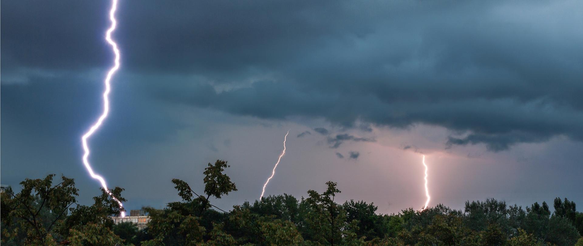 A beautiful shot of a lightning strike in zagreb, croatia