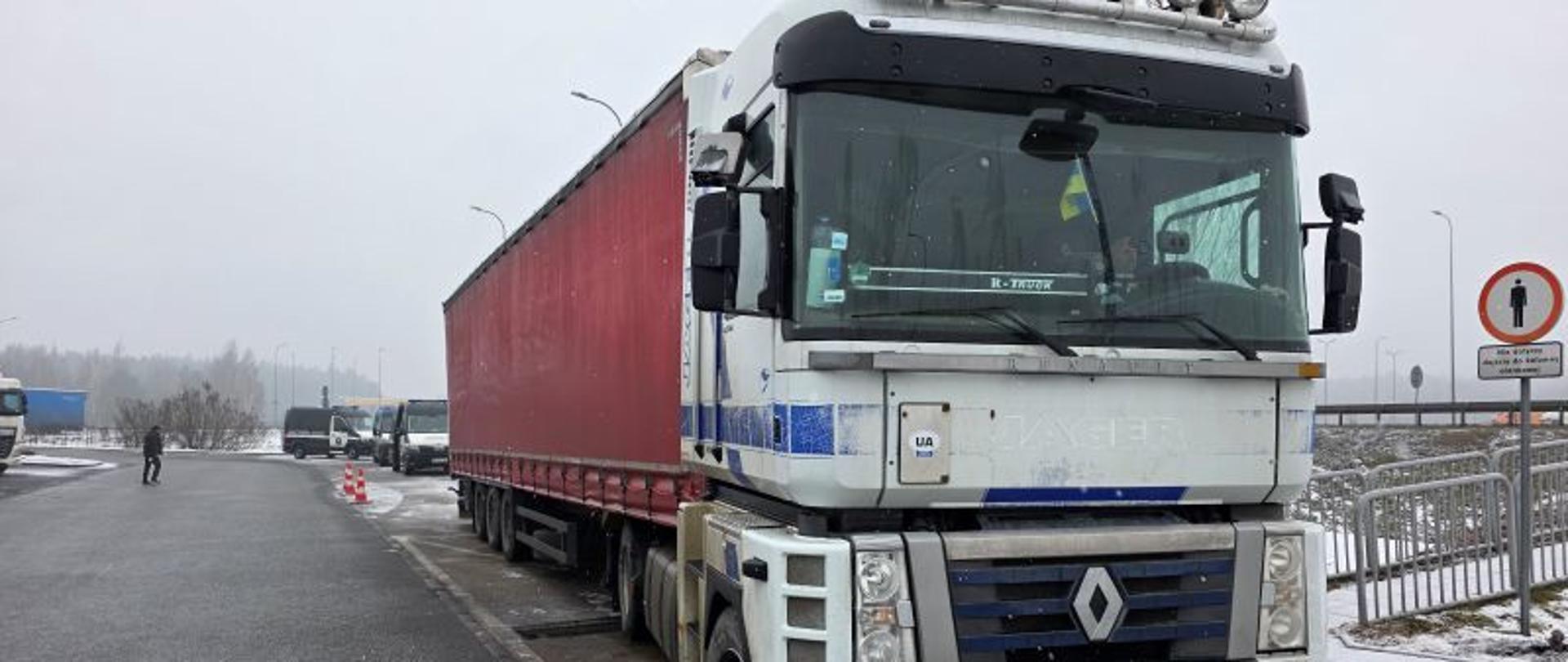 Widok pojazdu zatrzymanego pojazdu do kontroli