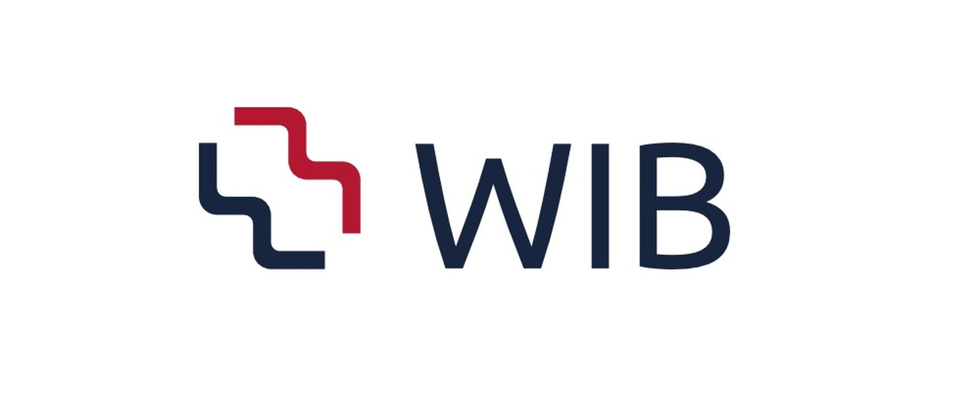 Logo WIB - litery WIB na białym tle.