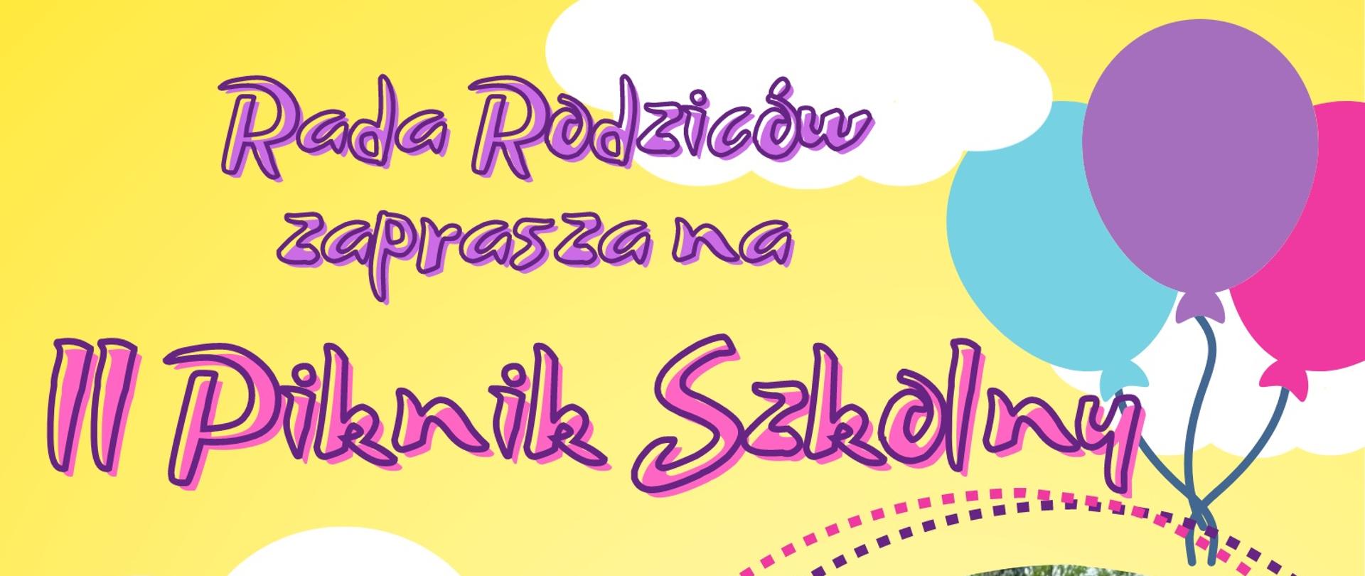 Na żółtym tle zdjęcia: po prawej i lewej stronie plakatu z ubiegłorocznego pikniku.
W różnych częściach informacje: 22.06.2023 godzina 16:00.