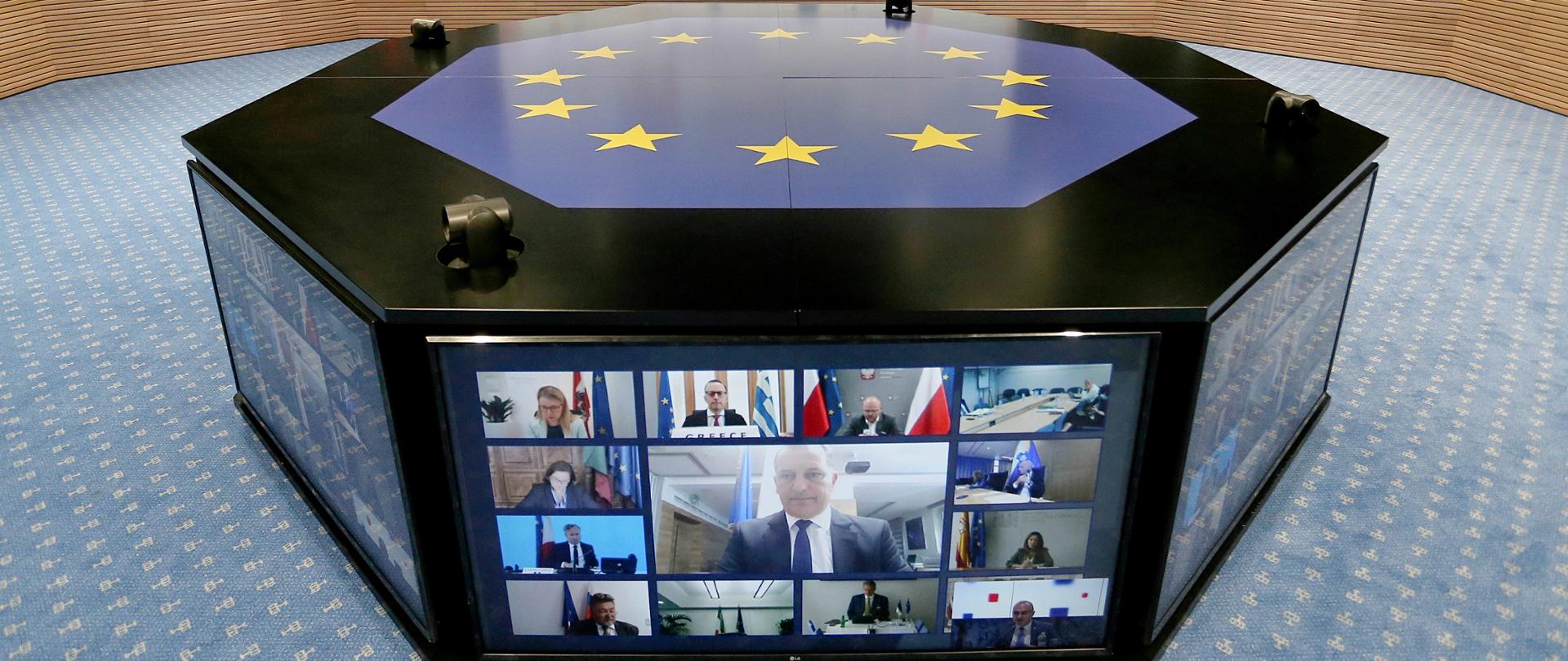 09.06.2020., Zagreb - U Nacionalnoj i sveucilisnoj knjiznici ministar vanjskih i europskih poslova, Gordan Grlic Radman, odrzao je videokonferenciju "FAC Trade" s ministrima drzava clanica Europske unije. Photo: Dalibor Urukalovic/PIXSELL/EU2020HR