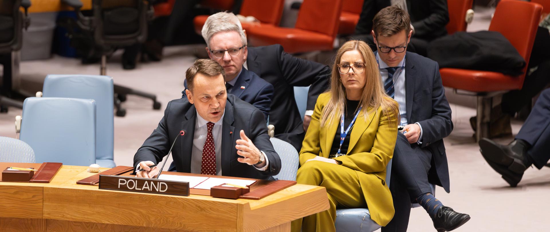 Wystąpienie Ministra Radosława Sikorskiego na Radzie Bezpieczeństwa ONZ