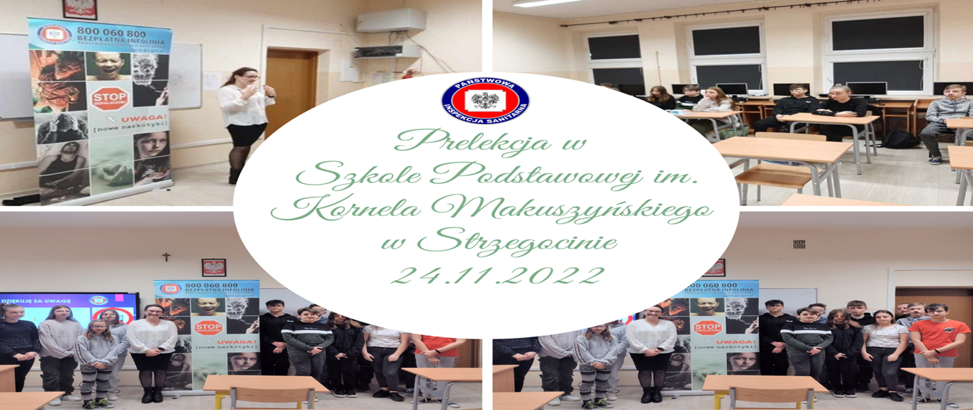 Zdjęcia z prelekcji w Szkole Podstawowej im. Kornela Makuszyńskiego w Strzegocinie 24.11.2022