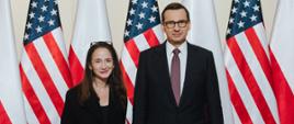 Premier Mateusz Morawiecki i Avril Haines.
