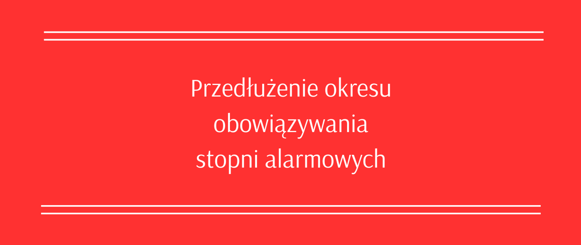 Informacja na czerwonym tle