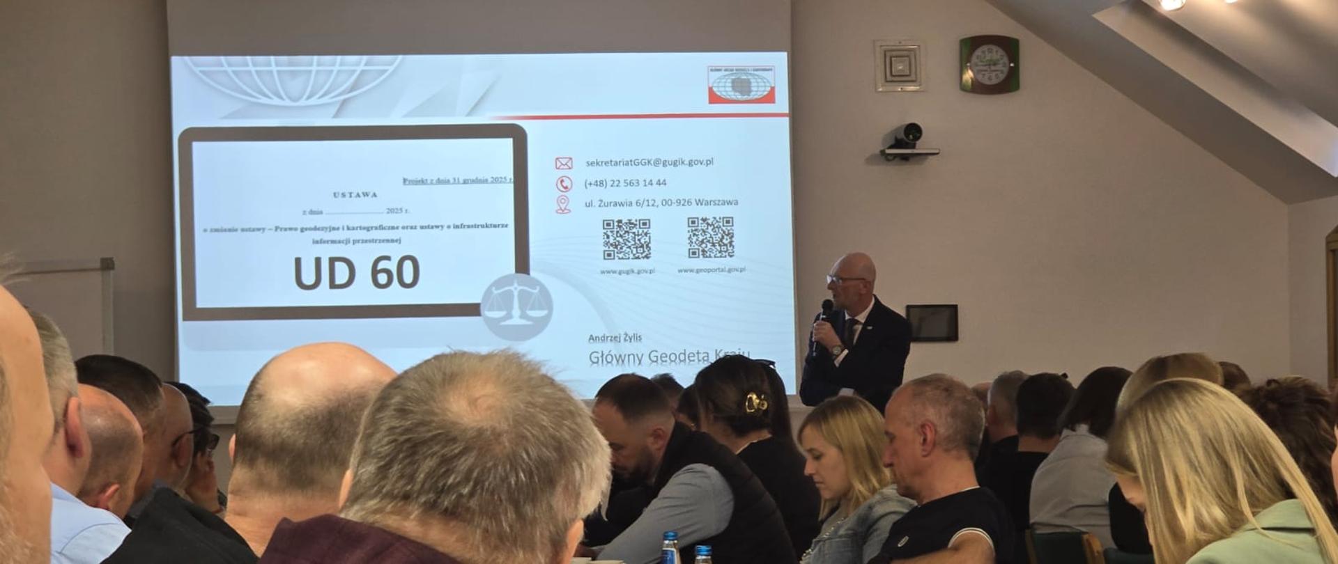 Główny Geodeta Kraju Andrzej Żylis na XLVII Warsztatach „INFO-OŚRODEK” w Ustroniu.
