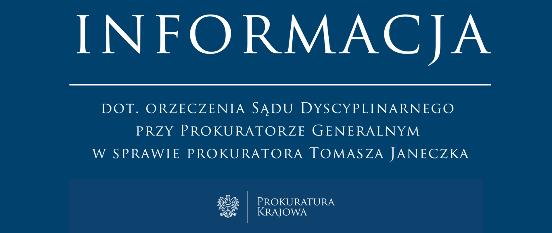 w sprawie orzeczenia Sądu Dyscyplinarnego przy Prokuratorze Generalnym