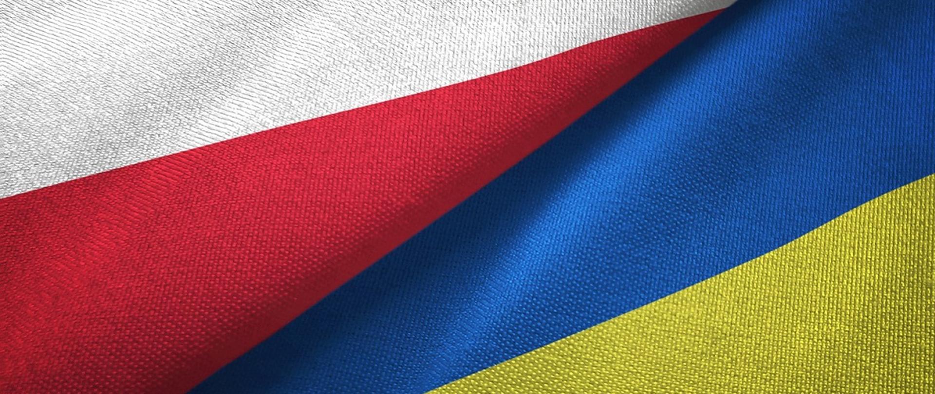 Flagi Polski i Ukrainy