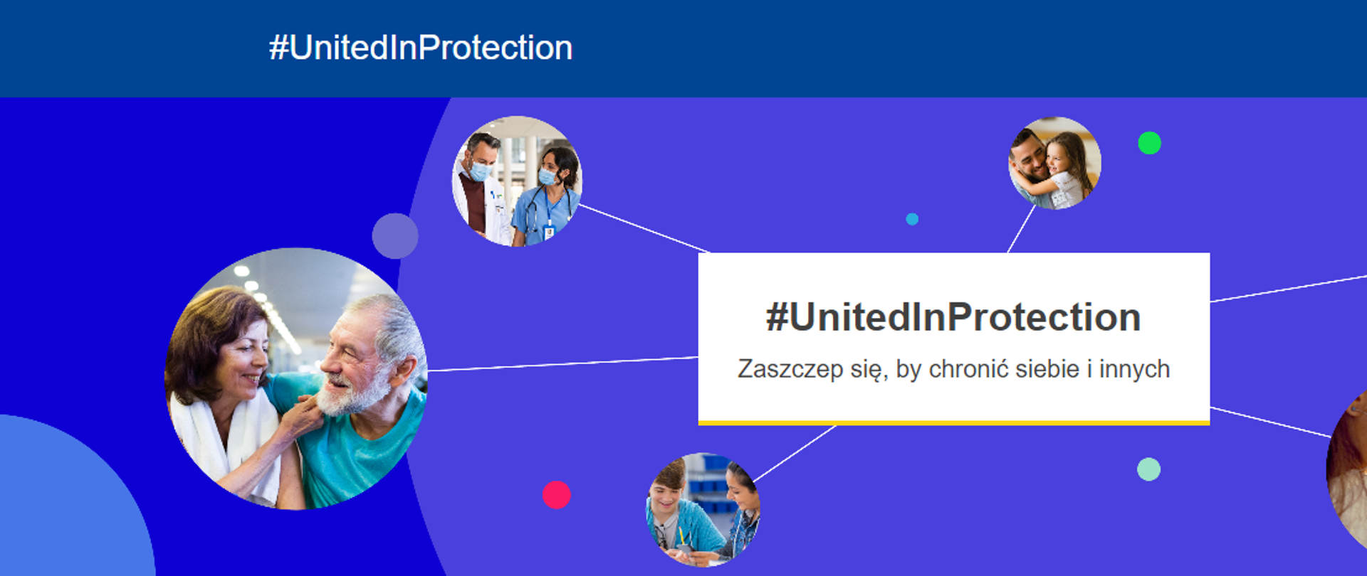 Grafika przedstawia kampanię na rzecz szczepień skierowaną do szerokiego grona odbiorców w tym: osób powyżej 60 roku życia, rodziców, dzieci, młodzieży, pracowników służby zdrowia