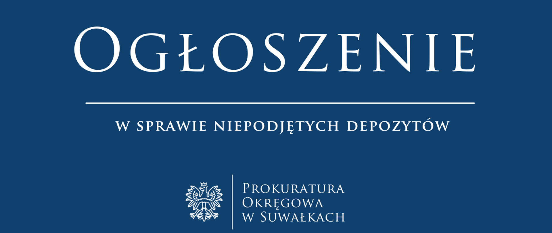 Ogłoszenie w spr depozytow