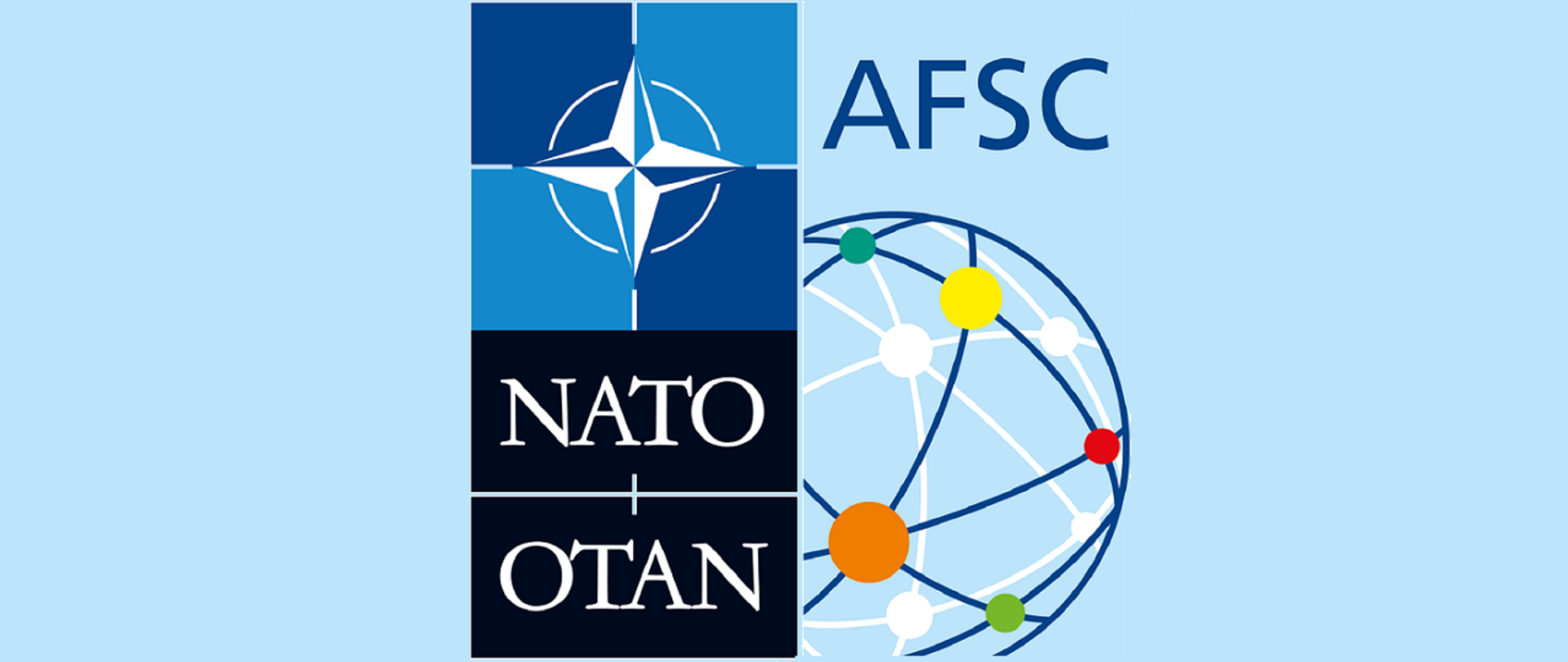 Logo z napisami NATO, OTAN, AFSC