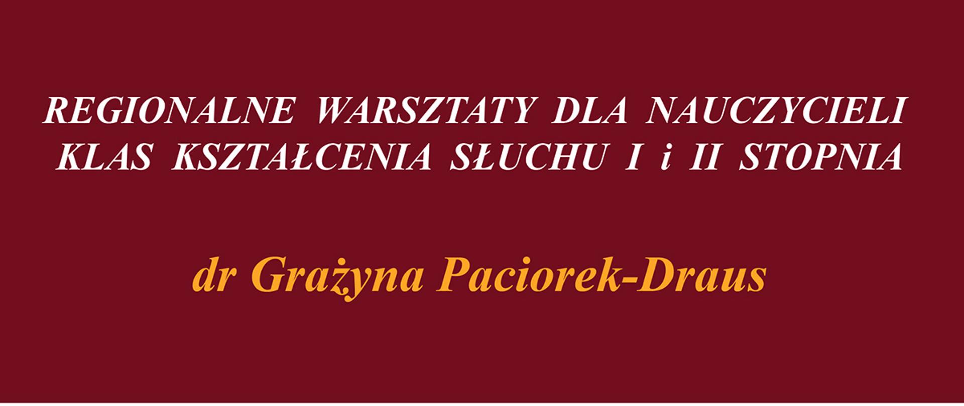 plakat informujący o warsztatach na białym tle czarne napisy