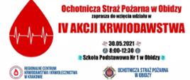 Plakat akcji krwiodawstwa OSP Obidza