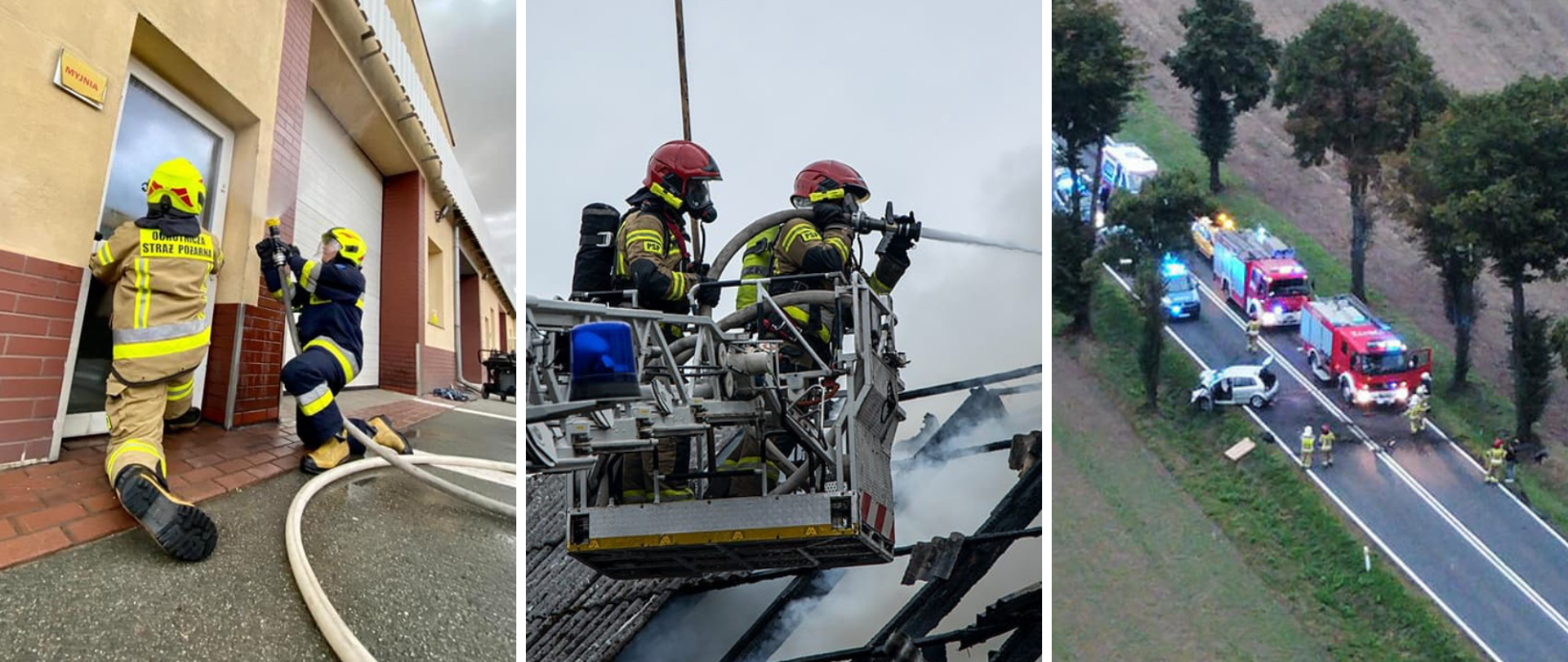 Strażacy podczas ćwiczeń i działaniach ratowniczo-gaśniczych
