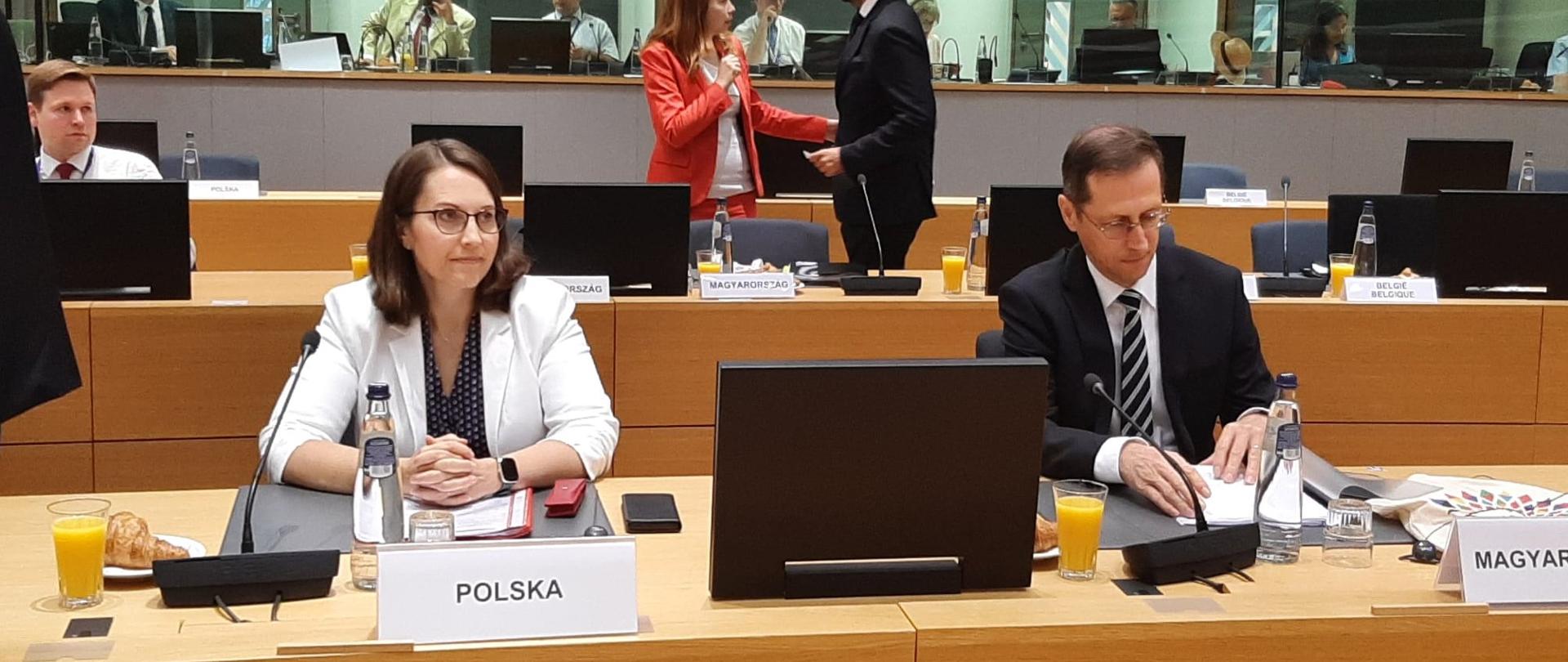 Minister Magdalena Rzeczkowska podczas posiedzenia Rady Ecofin w Brukseli