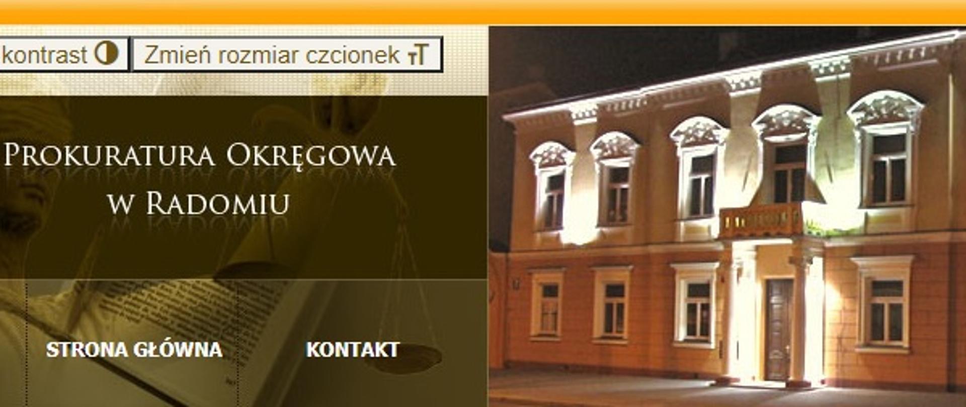 Archiwalna strona Prokuratury Okręgowej w Radomiu