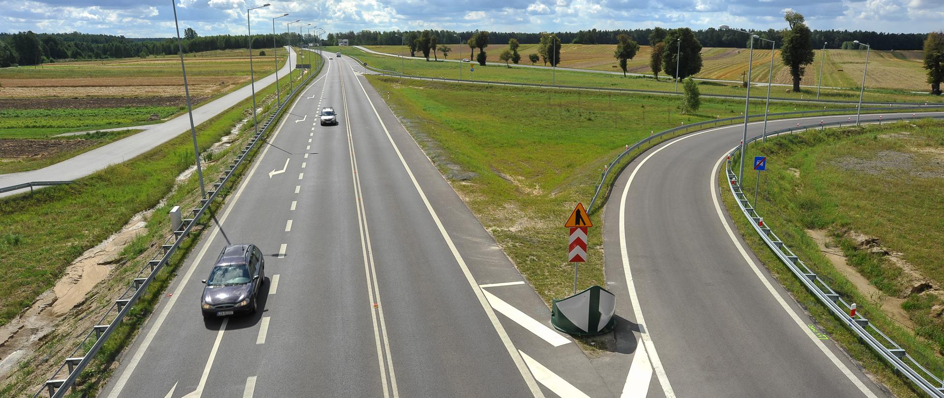 S19 obwodnica Kocka i Woli Skromowskiej widok w kierunku Lublina