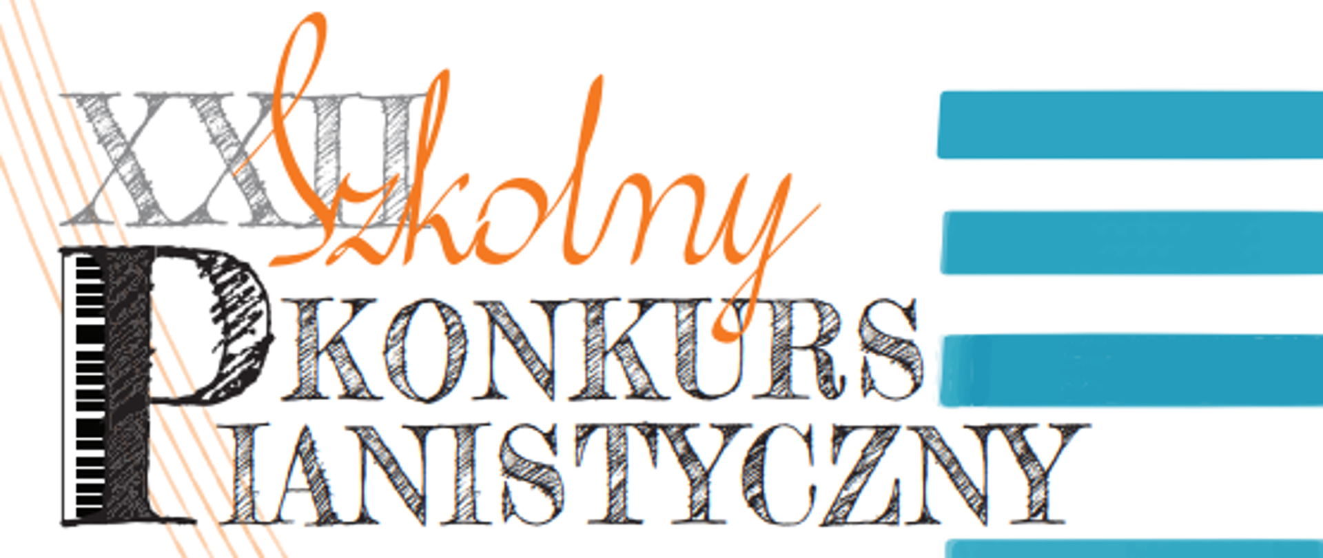 Plakat na białym tle z napisem: Państwowa Szkoła Muzyczna I st. im. K. Kurpińskiego, XXII SZKOLNY KONKURS PIANISTYCZNY, 8 grudnia 2023, ul. Nieszawska 13a, Budynek C, sala B, godz. 11:00 grupa I, godz. 12:30 - grupa II, godz. 15:30 ogłoszenie wyników. Poniżej loga: Rady Rodziców, ZSM i Stowarzyszenia Muzycznego Vividus