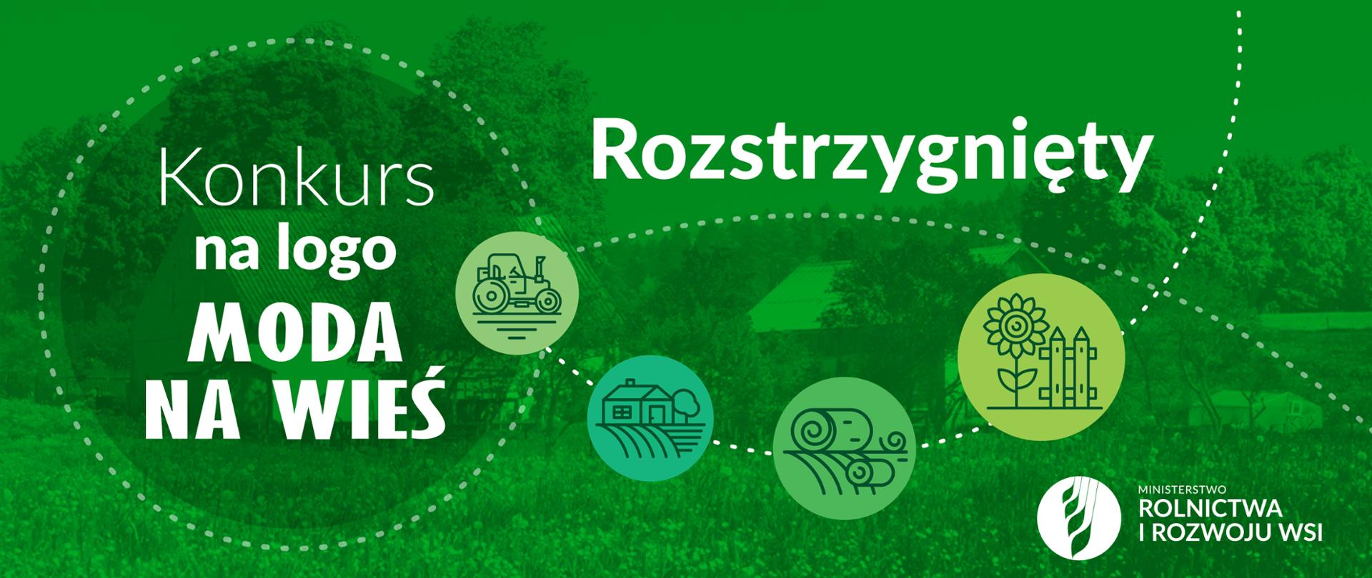 infografika do komunikatu "Konkurs na logo MODA NA WIEŚ rozstrzygnięty"