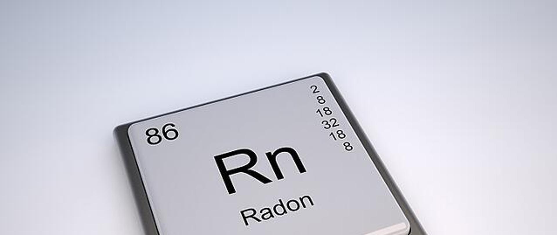 Kwadratowa kostka z tablicy mendelejewa Radon