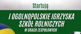 Plakat promujący I Ogólnopolskie Igrzyska Szkół Rolniczych w grach zespołowych