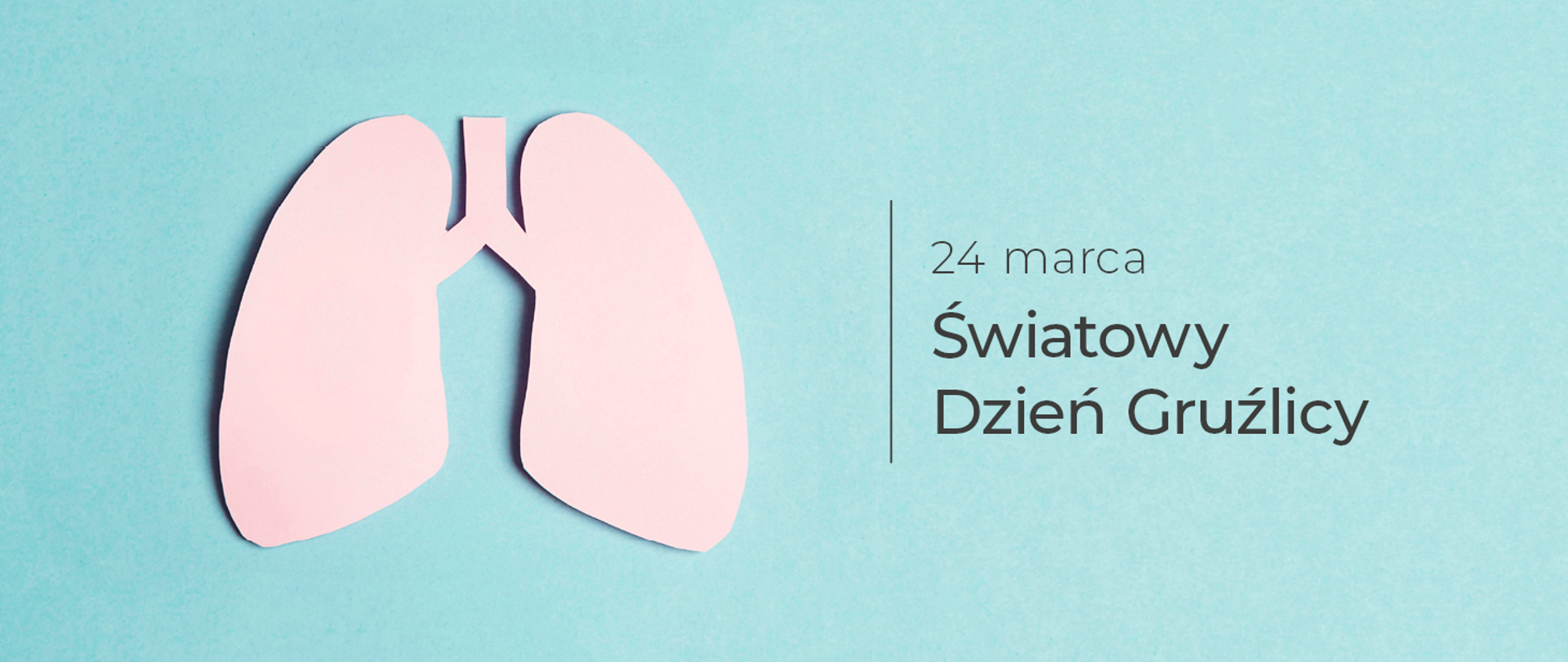 Grafika z zarysem kształtu płuc i napisem: 24 marca Światowy Dzień Gruźlicy