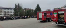 Próbna ewakuacja uczniów w Zespole Szkół Centrum Kształcenia Rolniczego w Sejnach połączona z ćwiczeniami JRG Sejny, OSP Sejny oraz uczniami klas mundurowych ZSCKR