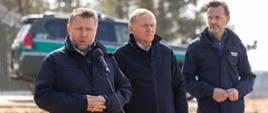 Ministrowie Marcin Kierwiński i Czesław Mroczek oraz wojewoda Jacek Brzozowski z wizytą na granicy polsko-białoruskiej 