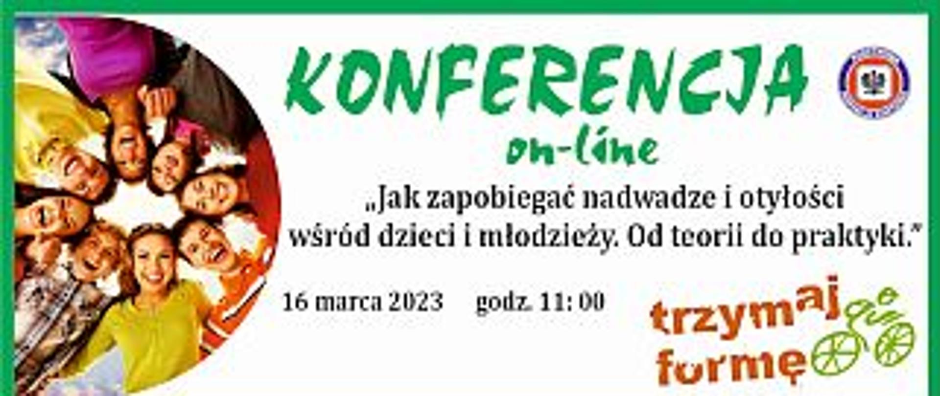 baner informujący o konferencji - Jak zapobiegać nadwadze i otyłości wśród dzieci i młodzieży. Od teorii do praktyki".