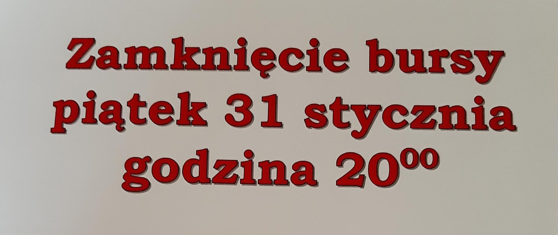 Informacja o zamknięciu bursy 31 stycznia o godzinie 20.
Informacja o otwarciu bursy 16 lutego o godzinie 17