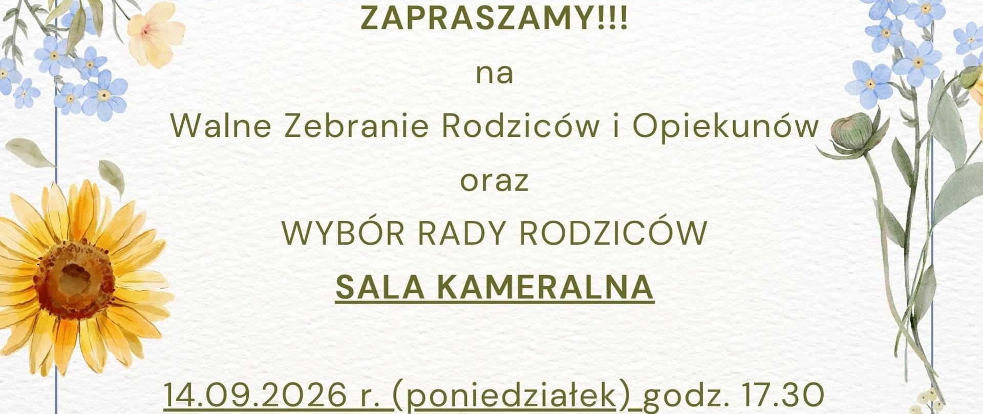 Plakat Zebranie rodziców i opiekunów