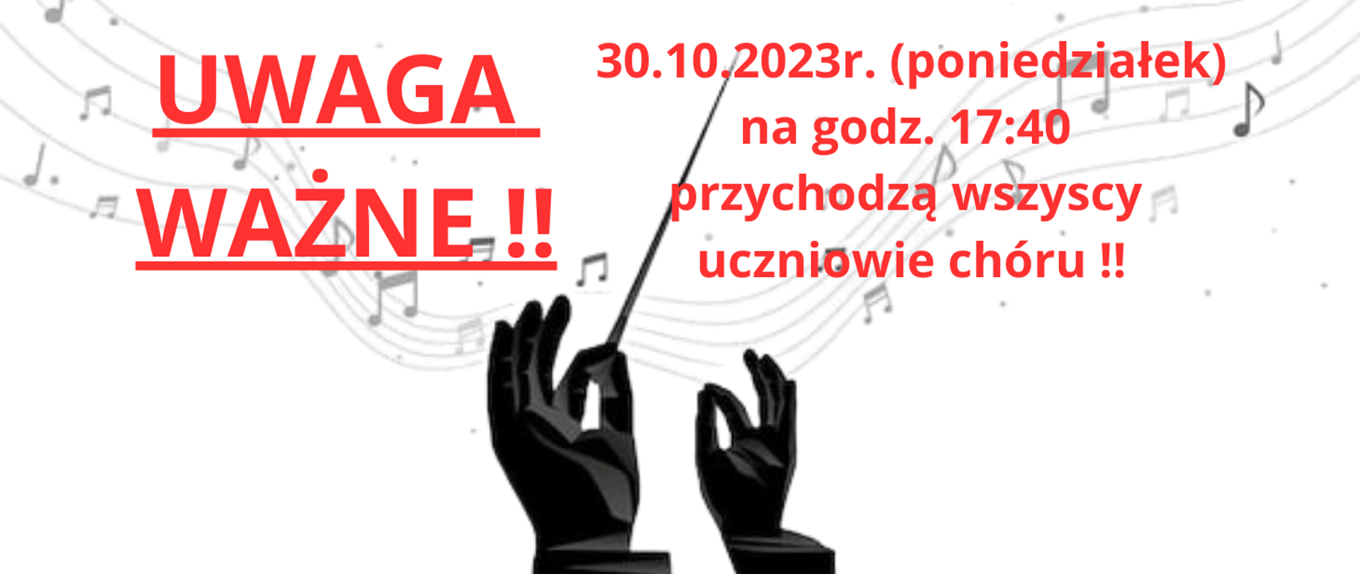 Ogłoszenie dla uczniów chóru