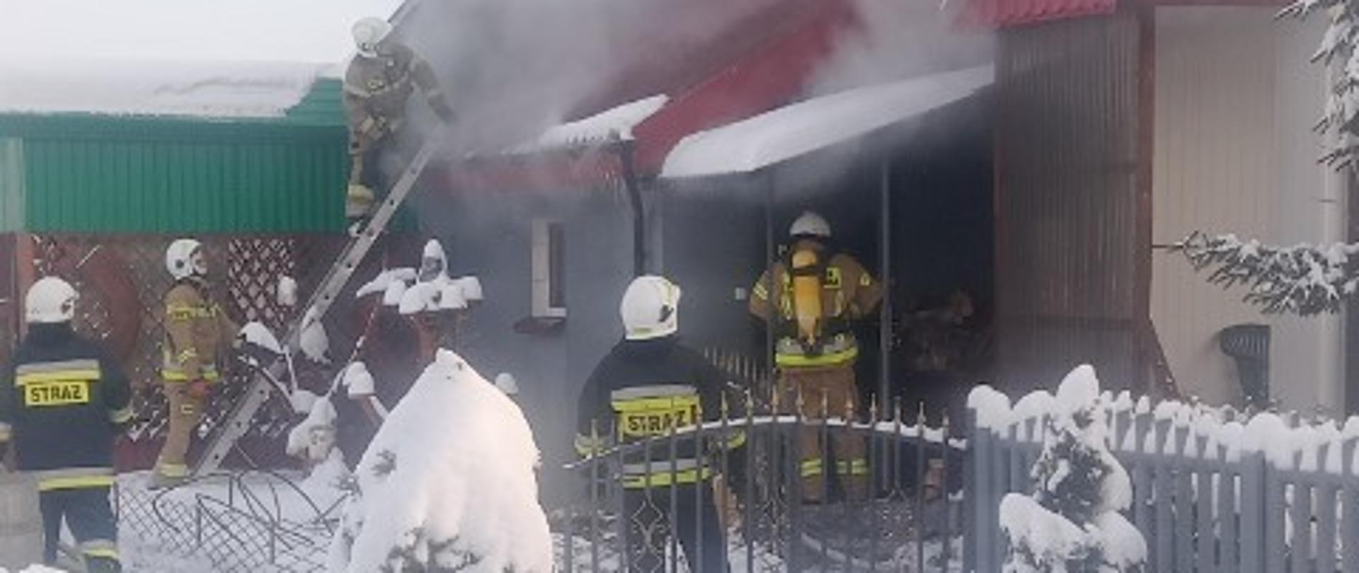 Pożar kotłowni w Gustawowie