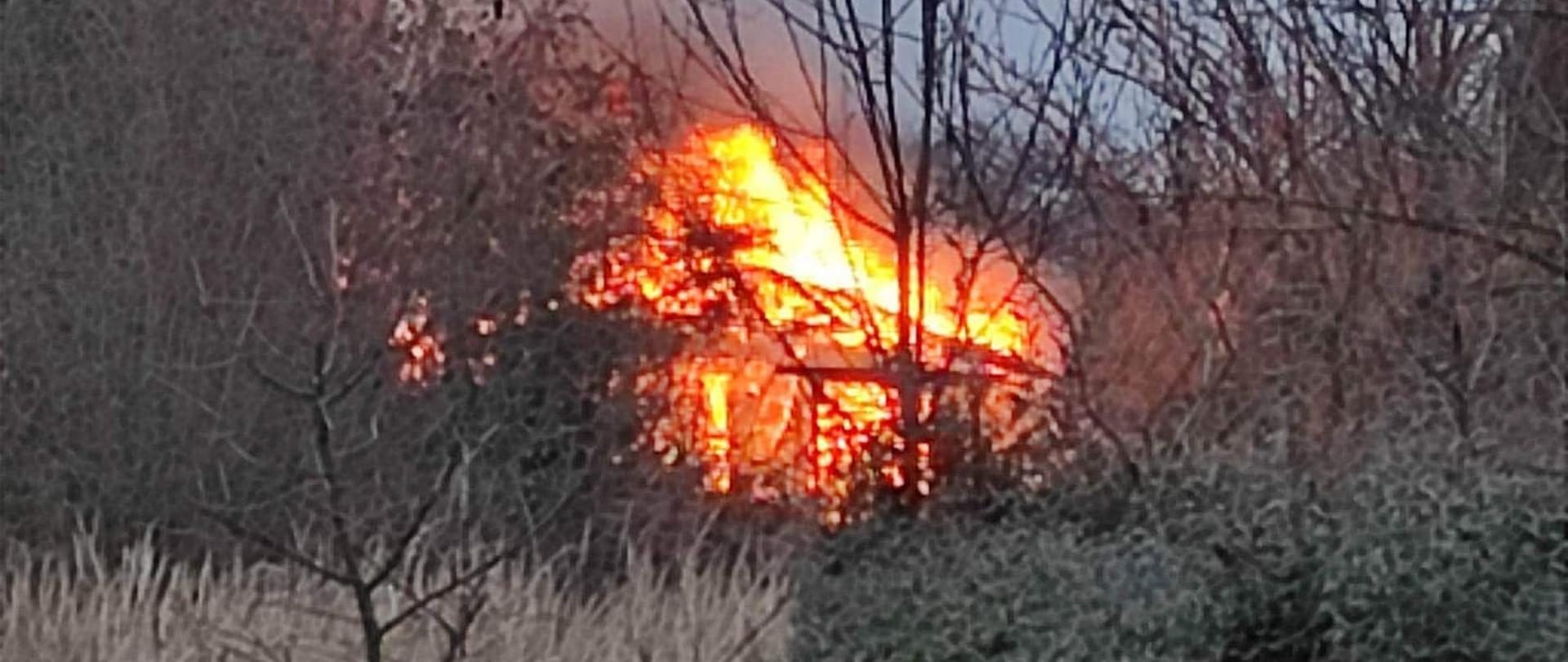 Paląca się altanka 