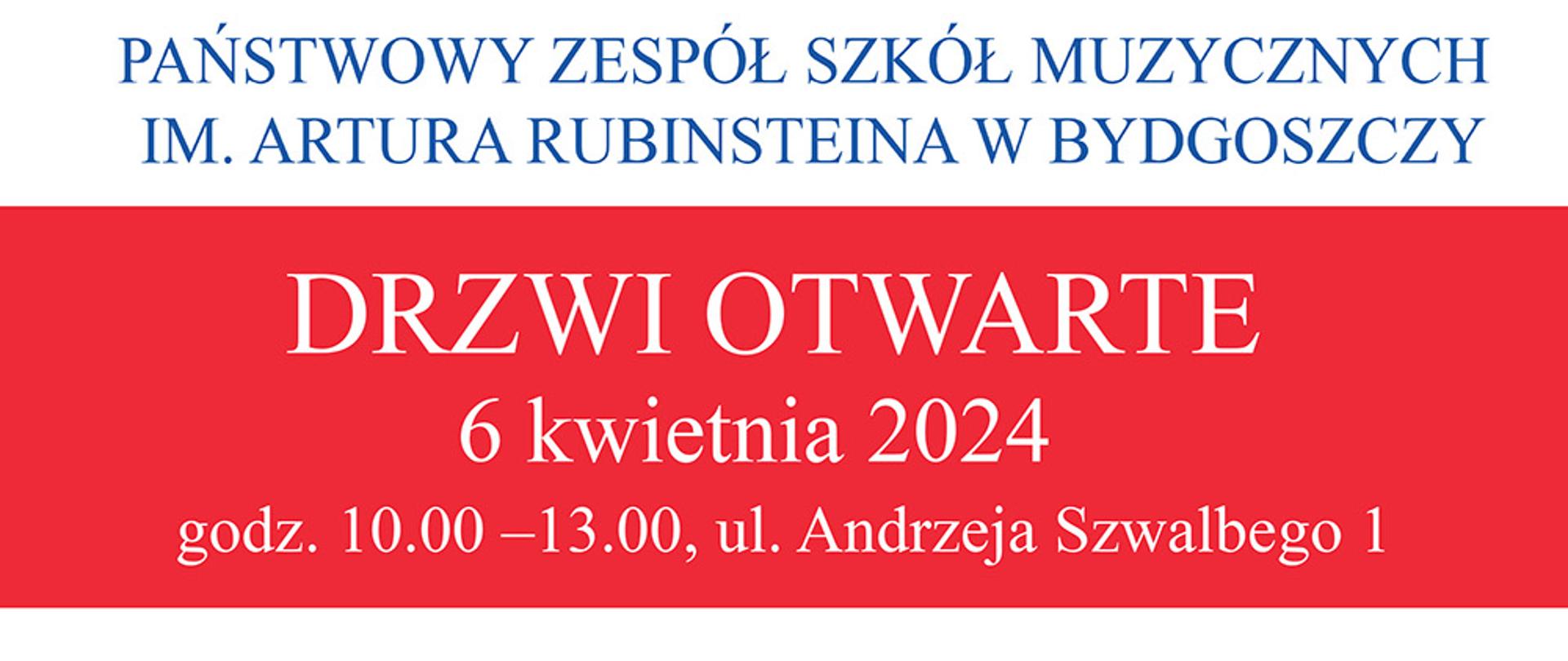 na plakacie widać dzieci grające na różnych instrumentach wokoło umieszczone kolorowe nutki na środku kolorowy napis czerwono - niebieski zapraszamy do Szkoły Muzycznej