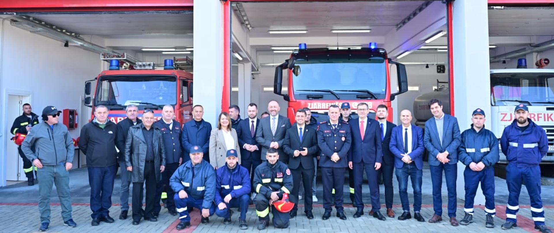 The grand opening of a new fire station in the city of Pogradec.