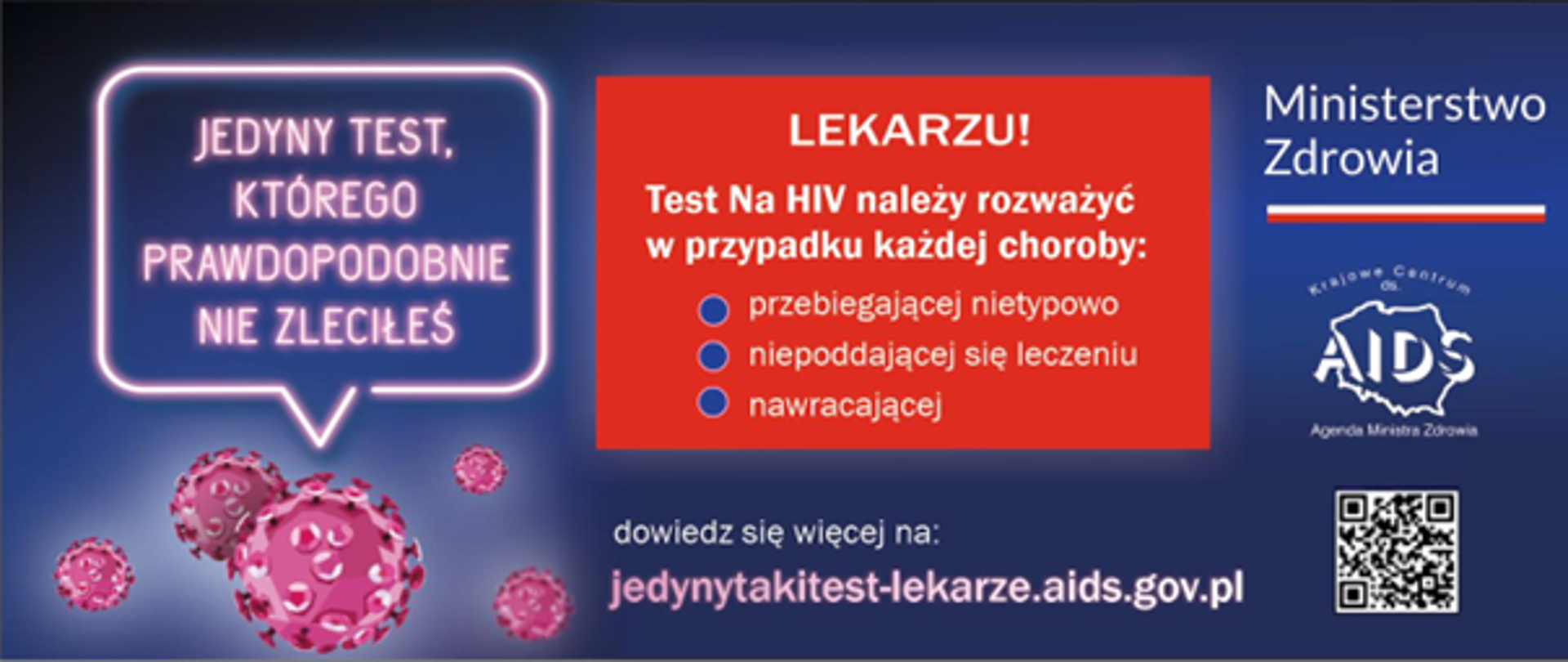 Na granatowym tle napis - Jedyny taki test którego prawdopodobnie nie zleciłeś - Lekarzu 