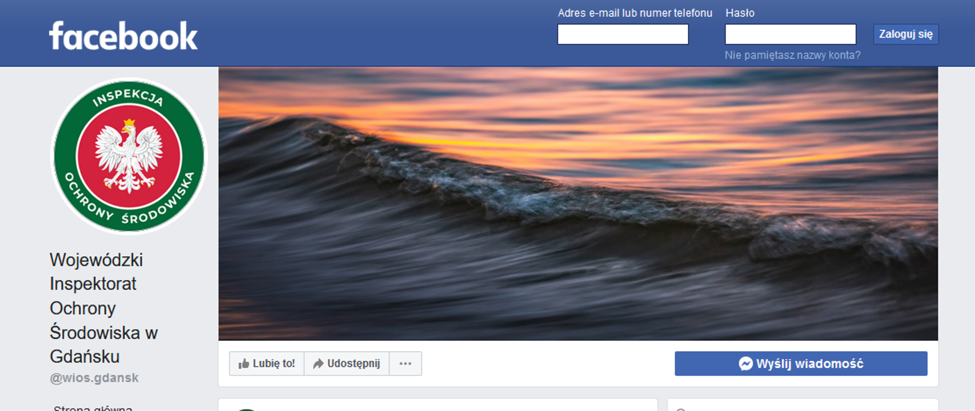 WIOŚ w Gdańsku Facebook