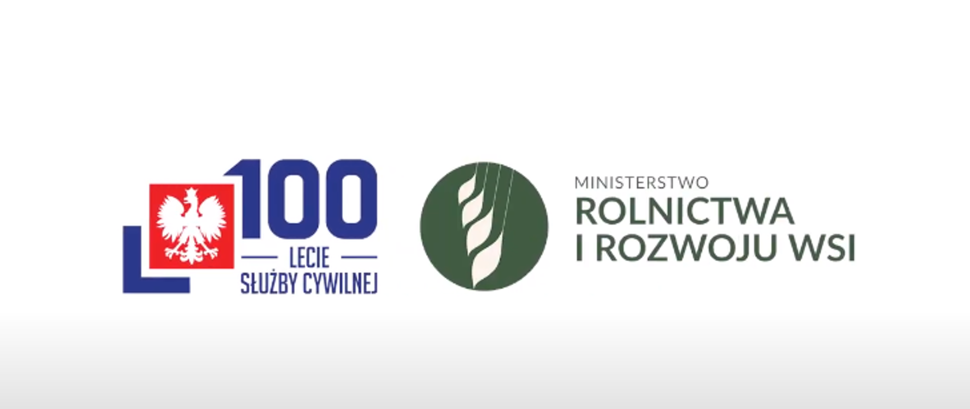 Na jasnym tle logo obchodów 100-lecia po lewej oraz Ministerstwa Rolnictwa i Rozwoju Wsi po prawej
