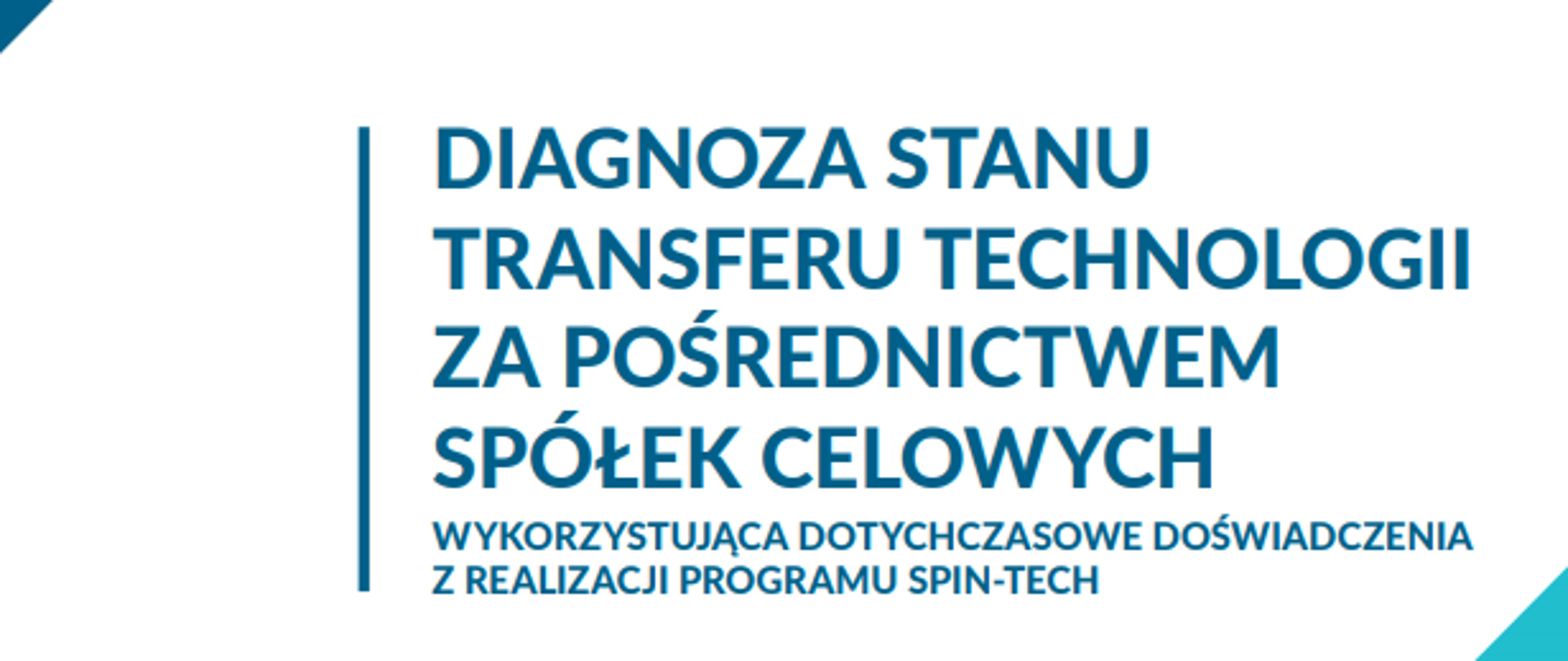 Niebieski napis na białym tle prezentujący baner programu Spin-Tech