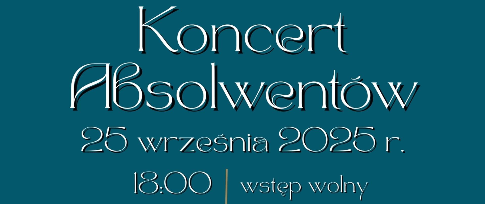 Plakat informacyjny o koncercie absolwentów PSM w Jastrzębiu-Zdroju